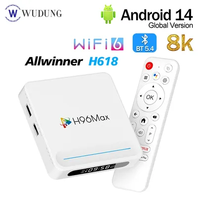 H96 MAX H618 Smart TV Box 4K HD Android 14,0 Smart TV Box 2,4/5G Dual-WIFI 3D Video Media Player Heimkino TV Set-top Box