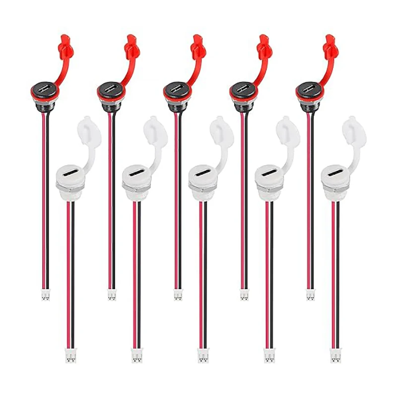 10 stücke Typ-C Weibliche Chassis 2 Pin Typ-C Buchse Stecker Wasserdichte Jack Weibliche Lade Port 3A USB-C Ladegerät Stecker Socke Image