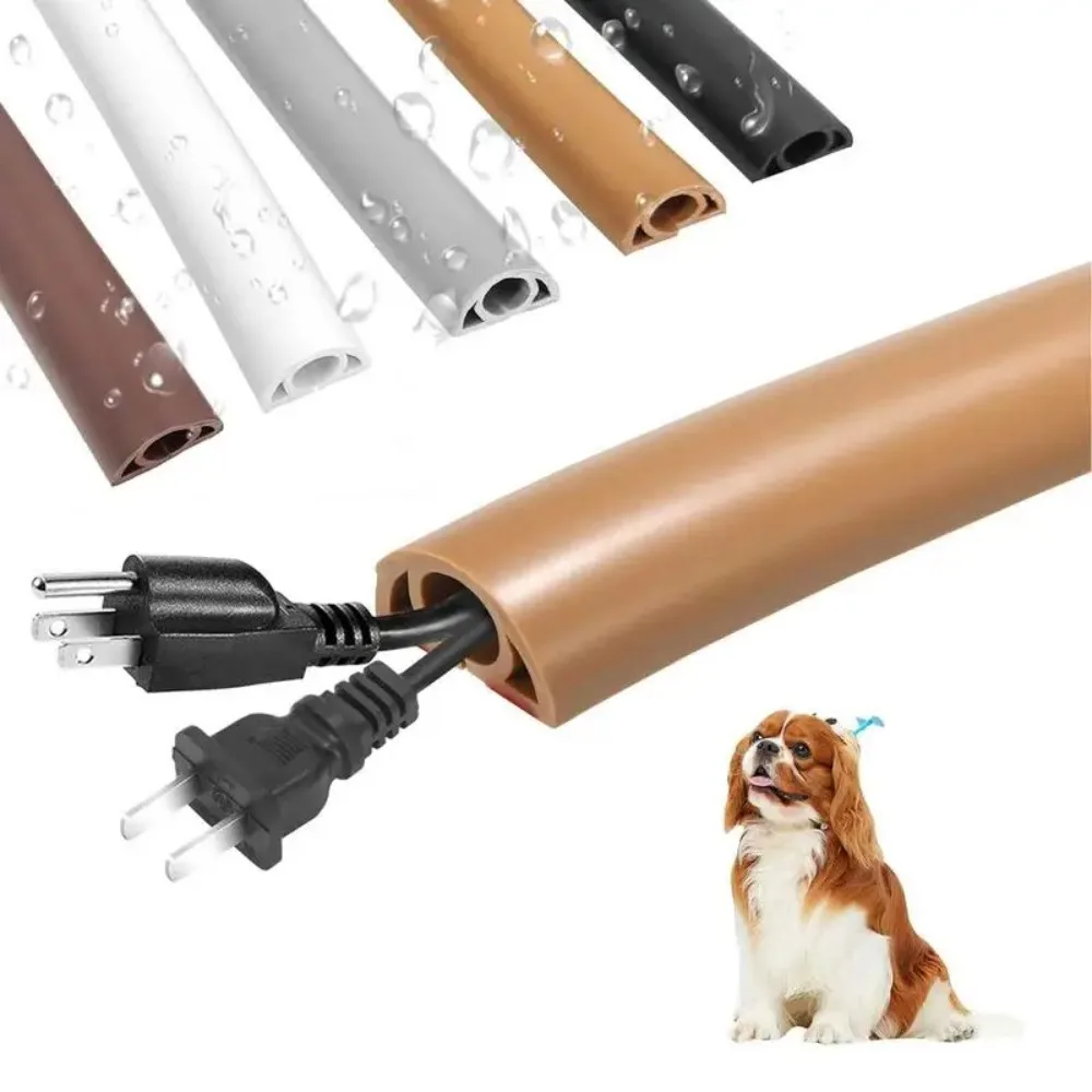 1PC 1M/3M Boden Kabel Abdeckung Boden Kabel Mantel PVC Flexible Elektrische Leitung Kabel Protektoren selbstklebende Kabel Hiders für Böden Image