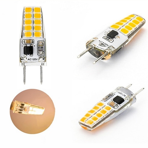 G8-LED-Glühbirnen, dimmbar, 120 V, T4-JCD-Typ, Bi-Pin-G8-Sockel, 3 W, entspricht 20–25 W Halogenlampe, weiß, warmweiß, für Puck-Licht, Unterschranklicht, Unterthekenlicht, 5 Stück Image