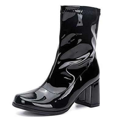 Retro Vintage 1970er Groovy Schuhe Gogo Stiefel Disco Lack-Latex glänzend Metallisch Damen Halloween Karneval Musikfestival Pride Parade Retro-Mottoparty Erwachsene Schuhe Image