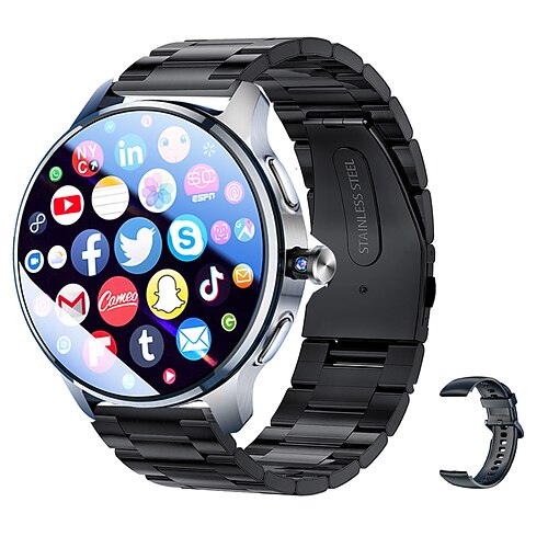 Smartwatch mit 1,89-Zoll-AMOLED-Bildschirm, 4G-SIM-Unterstützung, drehbarer Kamera, GPS, WLAN, Bluetooth-Anruf, App-Download, kompatibel mit Android