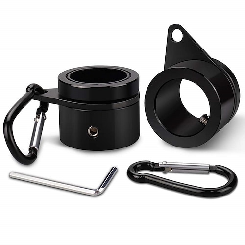 Fahnenmast-Ringe Aluminiumlegierungs-Fahnenmast-Ringe 360° drehbarer Anti-Wickel-Montagering drehbare Clips mit Karabiner für 0,75-1,02 Zoll Durchmesser Packung mit 2 Image