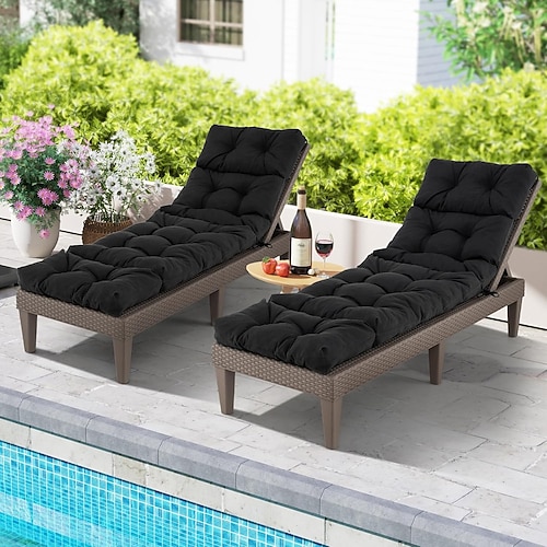 wasserdichtes Liegenkissen für drinnen und draußen, verdicktes Liegenkissen für Poolstühle und Balkonstühle Image