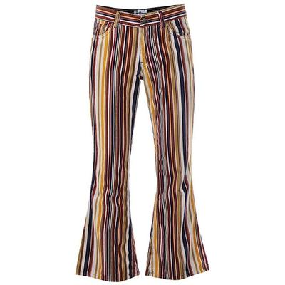 Retro Vintage 1970er Groovy Schlaghosen Disco Mittlere Hüfthöhe Gestreift Herren Halloween Karneval Urlaub Musikfestival Festival Erwachsene Hose Image