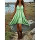 Per donna Abito Midi Abito a trapezio Abito Estivo Vacanza Casual Boho Uscire Spiaggia Vestibilità regolare Floreale Grafico Senza Maniche Scollo a V Blu Viola Verde Cachi Estate Primavera