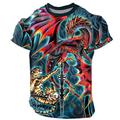 Ruth Thompson, maglietta da uomo con drago, manica corta, stampa 3D, girocollo, stile esagerato, stile da festa, stile casual, blu, estate, primavera, abbigliamento per tutte le stagioni, taglie S M L