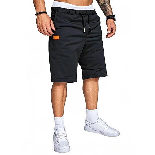 Herren Shorts Sommershorts Freizeitshorts Tasche Kordelzug Elastischer Bund Einfach Komfort Atmungsaktiv Kurz Outdoor Urlaub Sport Lässig Schwarz Königliches Blau Image