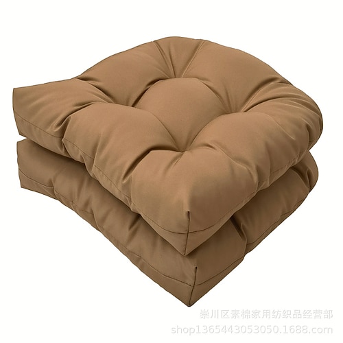 Sitzkissen für Gartenstühle, wasserdicht, 2er-Set, 48,3 x 48,3 cm, U-förmige Terrassenstuhlkissen für Terrassenmöbel, Stühle, Heim- und Gartendekoration