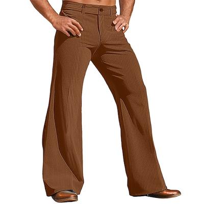 Retro Vintage 1970er Groovy Schlaghosen Hippie Disco Mittlere Hüfthöhe Kord Herren Halloween Karneval Alltagstauglich Musikfestival Retro-Mottoparty Erwachsene Hose Ganzjahres Image