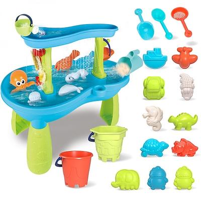 Wassertisch für Kleinkinder von 3–5 bis 1–3 Jahren – Wassertisch für Kinder im Freien – Sand-Sensoriktisch, Strand-/Sommerspielzeug, Sandkasten-Aktivitätstisch, Wasserspielzeug für draußen, Image