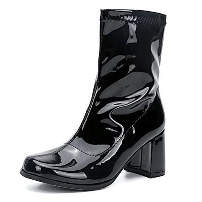 Retro Vintage 1970er Groovy Schuhe Gogo Stiefel Disco Lack-Latex glänzend Metallisch Damen Halloween Karneval Musikfestival Pride Parade Retro-Mottoparty Erwachsene Schuhe Image