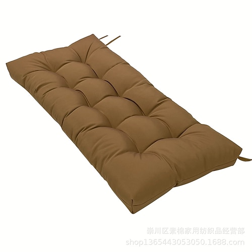 Bankkissen, wasserdicht, Terrassenbank-Außenkissen, weiche Schaukelstuhlauflage, getuftetes Bankkissen mit 2 Bändern, Bankkissen für Innen-/Außenmöbel Image