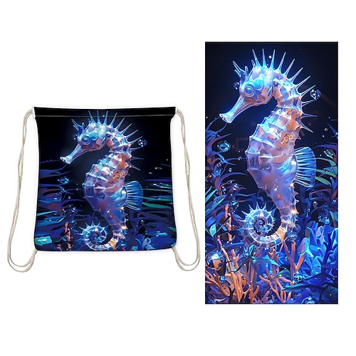 bedrucktes Strandtuch, leichte, schnelltrocknende, sandfreie Stranddecke, ideal für Reisen, Pool und den Einsatz im Freien Image