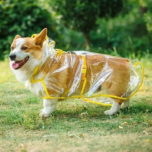 Haustier Hund Regenmantel Wasserdichter Jacke Hund Regenponcho Tragbarer Regenmantel Atmungsaktiv Leicht Geeignet für kleine und mittelgroße Hunde Image