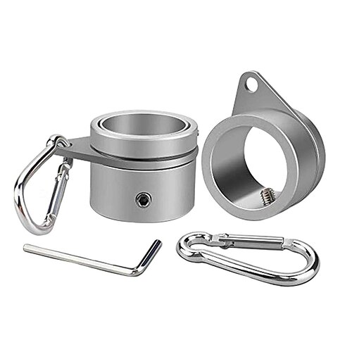 Fahnenmast-Ringe Aluminiumlegierungs-Fahnenmast-Ringe 360° drehbarer Anti-Wickel-Montagering drehbare Clips mit Karabiner für 0,75-1,02 Zoll Durchmesser Packung mit 2 Image