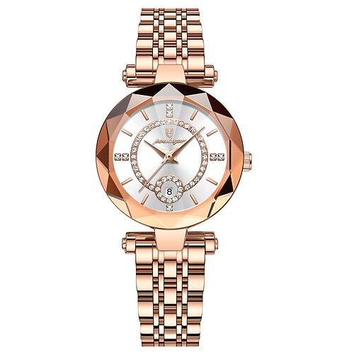 Damen Quarzuhr Armbanduhr Retro Vintage Luxus Strass Armbanduhr Wasserdicht Edelstahl Beobachten