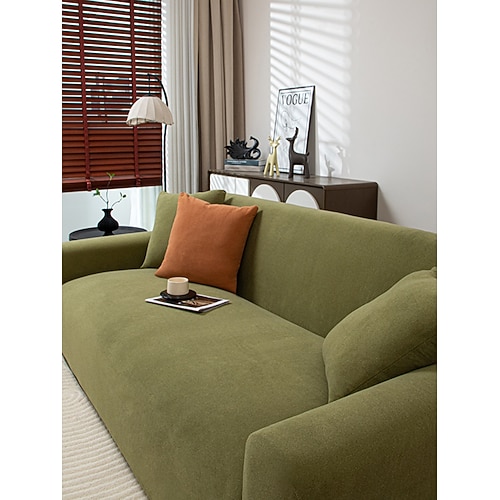 1 Stück Jacquard-Sofabezug, verschleißfest, elastisches Wildleder, einfarbig, hochwertiger, universeller Sofabezug für alle Jahreszeiten, verdickter, rutschfester Universal-Sofabezug Image