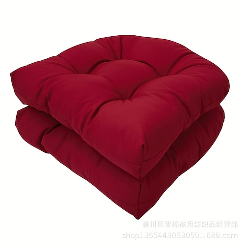 Cuscini per sedie da esterno impermeabili, set da 2, cuscini per sedie da patio a forma di U da 19 x 19, per sedie da giardino, per mobili da giardino, decorazione per la casa e il giardino.