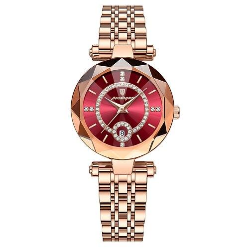 Damen Quarzuhr Armbanduhr Retro Vintage Luxus Strass Armbanduhr Wasserdicht Edelstahl Beobachten