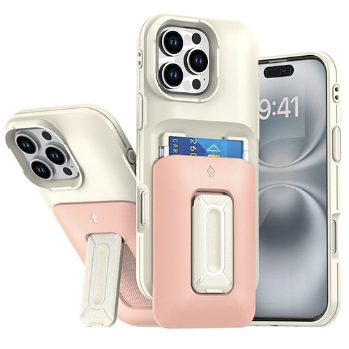 Handy Hülle Handyhüllen Für iPhone 16 15 14 Pro Max Plus 16e 13 12 11 Pro Max Rückseite Mit Ständer Stoßfest PC Image