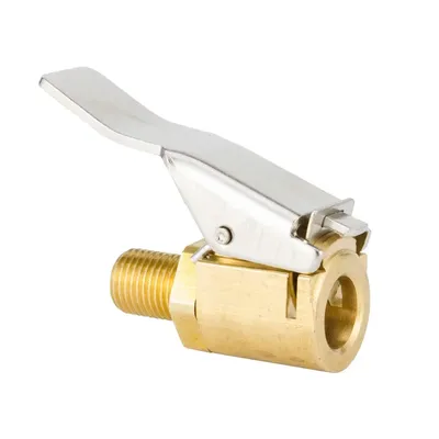 Car tire portable inflatable pump-Air Chuck inflator valve with clip-on Adapter, brass 8mm tyre