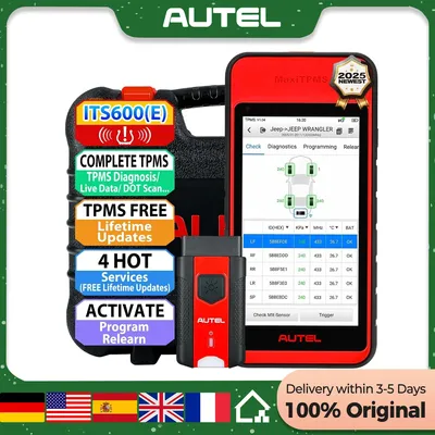 2025 Autel MaxiTPMS ITS600E TPMS OBD2 Relearn Programming Tool MaxiTPMS TBE200 Tire Tread Depth Brake Disc Wear Detector