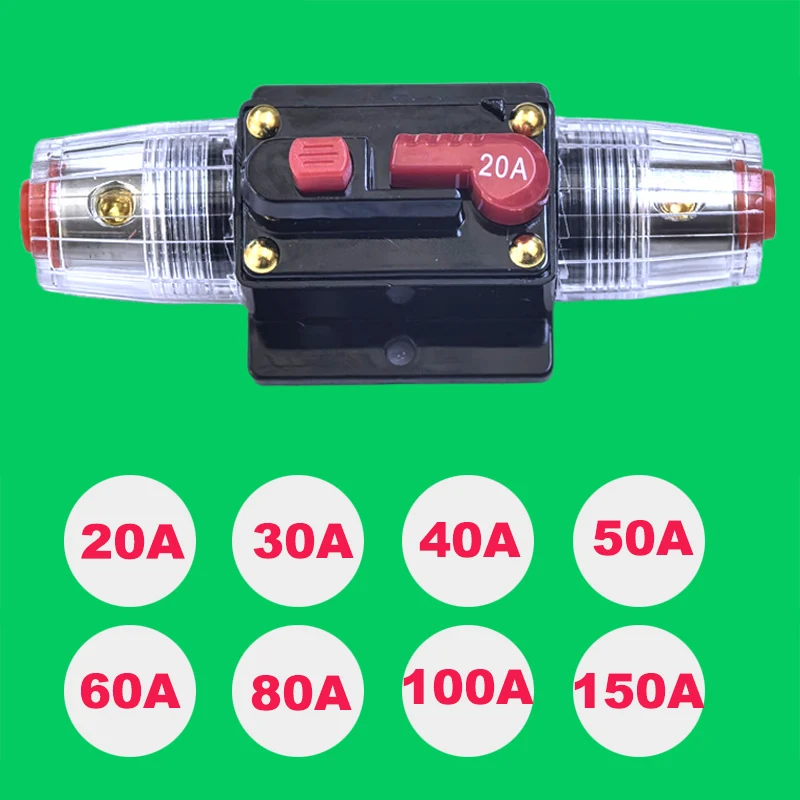Fusibile per interruttore automatico per auto Reset 20A 30A 40A 50A 60A 80A 100A 150A Fusibile a ripristino manuale per auto Barca Interruttore automatico marino impermeabile