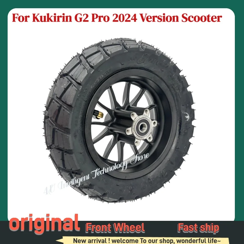 Ruota Anteriore Originale con Pneumatico per Monopattino Elettrico KuKirin G2 Pro 2024, Set Ruota Anteriore 9X3.0-5.5, Ricambi Ufficiali