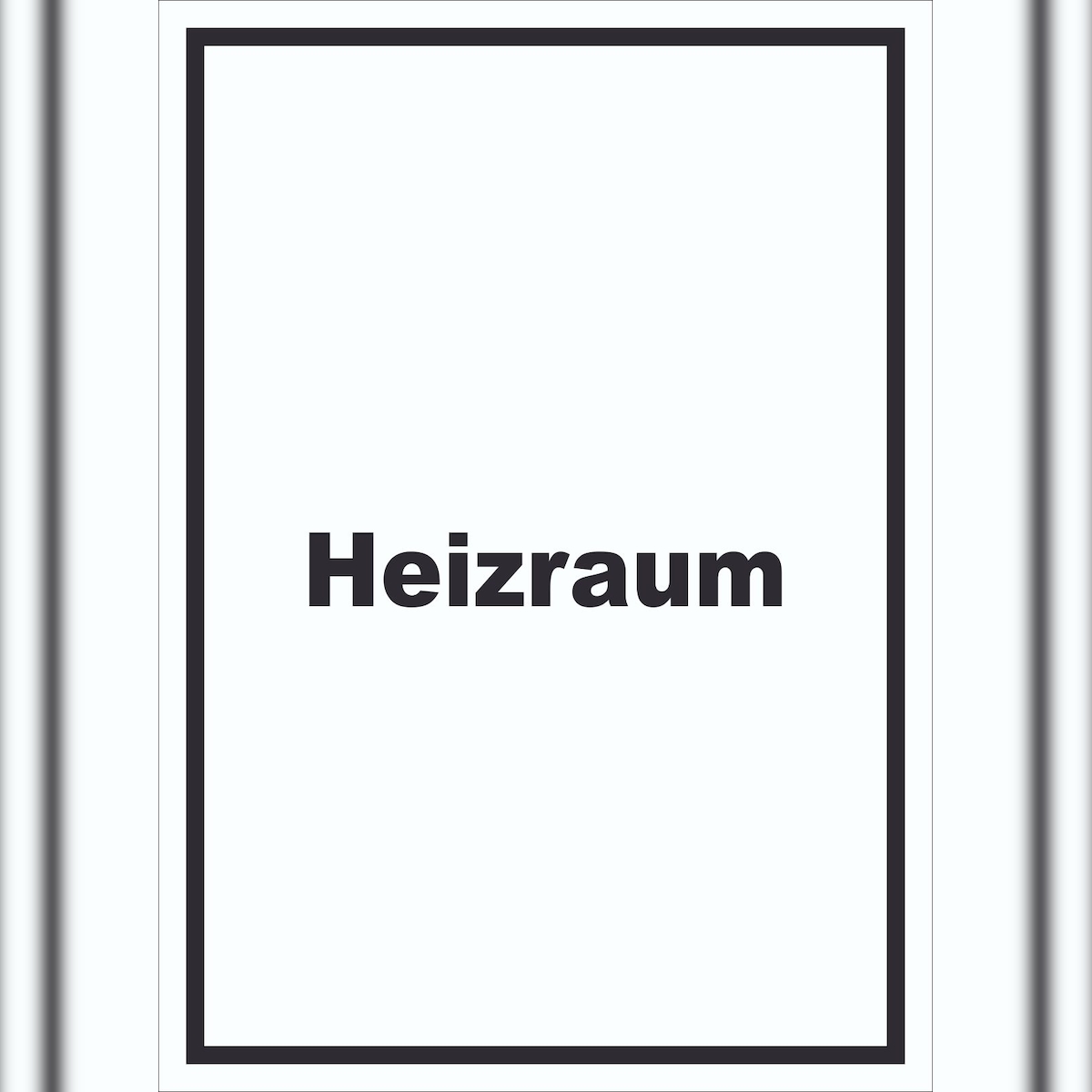 HB-Druck Heizraum Schild mit Text Heizung Wärme hochkant A3 Rückseite selbstklebend Image