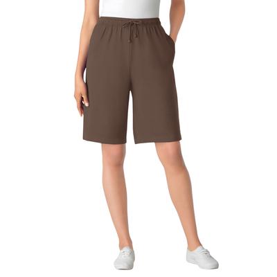 Plus Size Women's Sport Knit Short by Woman Within in Chocolate (Size 5X)