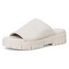 Pantolette TAMARIS, Damen, Gr. 37, weiß (sanftes weiß), Leder, casual, Schuhe, Plateau, Sommerschuh, Schlappen im monochromen Look