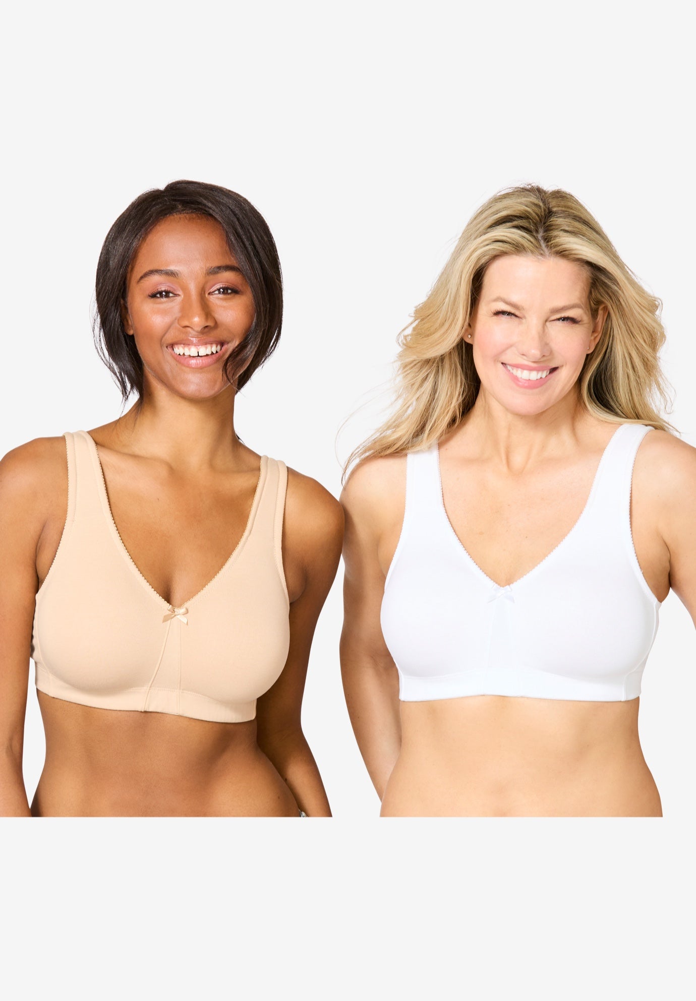 Plus Size Women's Comfort Choice® 2-Pack Cotton Full Coverage Bra by Comfort Choice in Basic Pack (Size 44 DD)