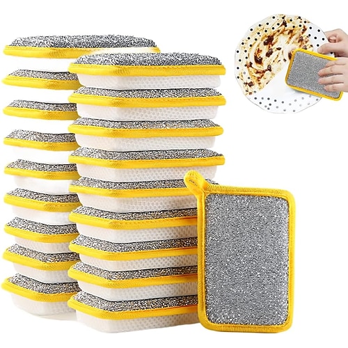 Éponge à vaisselle, torchon de cuisine double face, éponge absorbante multi-usages, tampon à récurer pour le nettoyage de la vaisselle, outil de nettoyage pour la vaisselle de cuisine