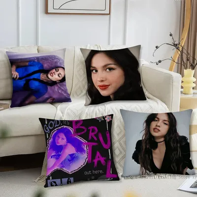 O-Olivia Singer R-Rodrigo Kissenbezug, quadratisches Kissen, Schlafzimmer, Sofa, Freizeit, Komfort, Kissen, Auto, Wohnzimmer, Heimdekoration Image