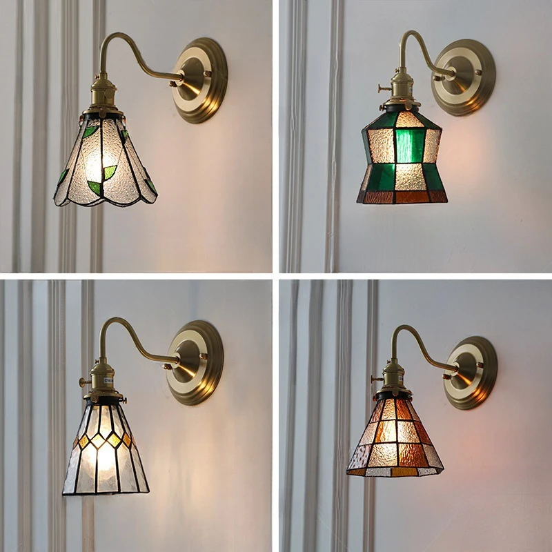 Schlafzimmer LED Wandleuchte Innen Vintage Innenbeleuchtung Verstellbares Nachtlicht für Schlafzimmer Esszimmer Cafés Wandleuchte Messing