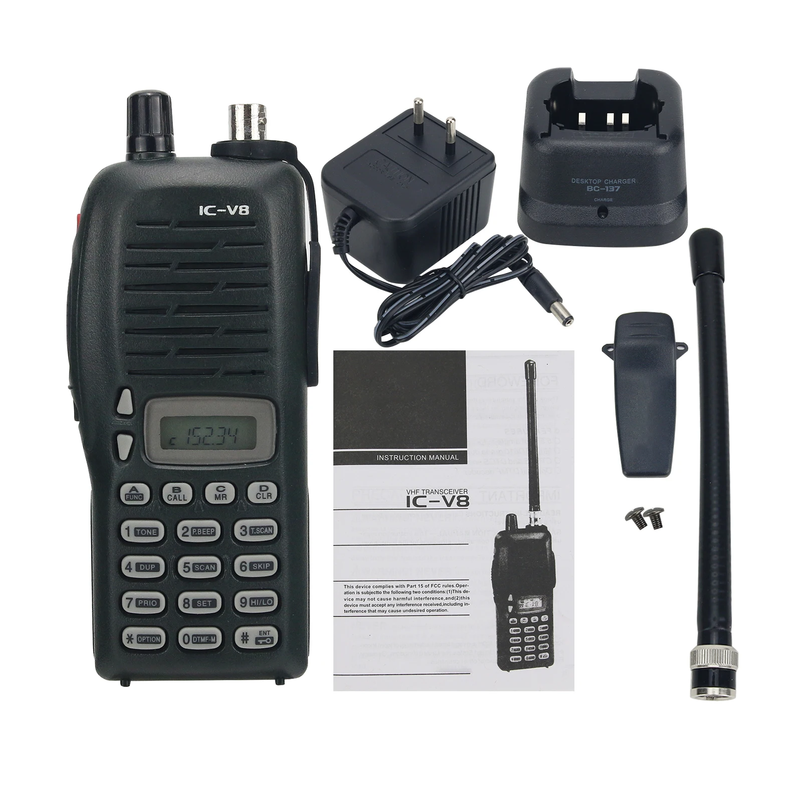 IC-V8 VHF-Transceiver 5,5W VHF-Funkgerät Tragbares Hochleistungs-Funkgerät Walkie-Talkie mit 1650mAh Ni-MH-Akku für ICOM Image