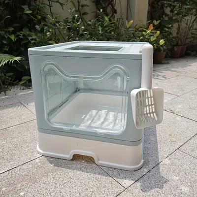 Large cat toilet, foldable cat litter box, closed cat litter box, cat toilet bowl, cat cage, cat