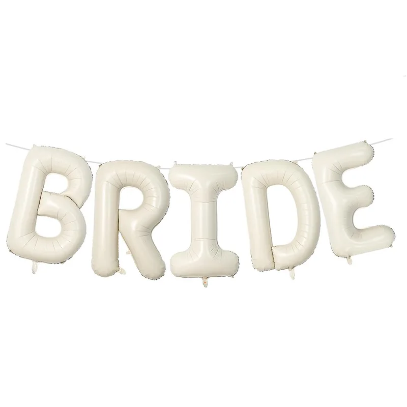 Große 40-Zoll-Creme-BRAUT-Buchstabenballons BRIDE Mylar Folie Nude-Ballon für Valentinstag, Jahrestag, Hochzeit, Party-Dekorationen Image