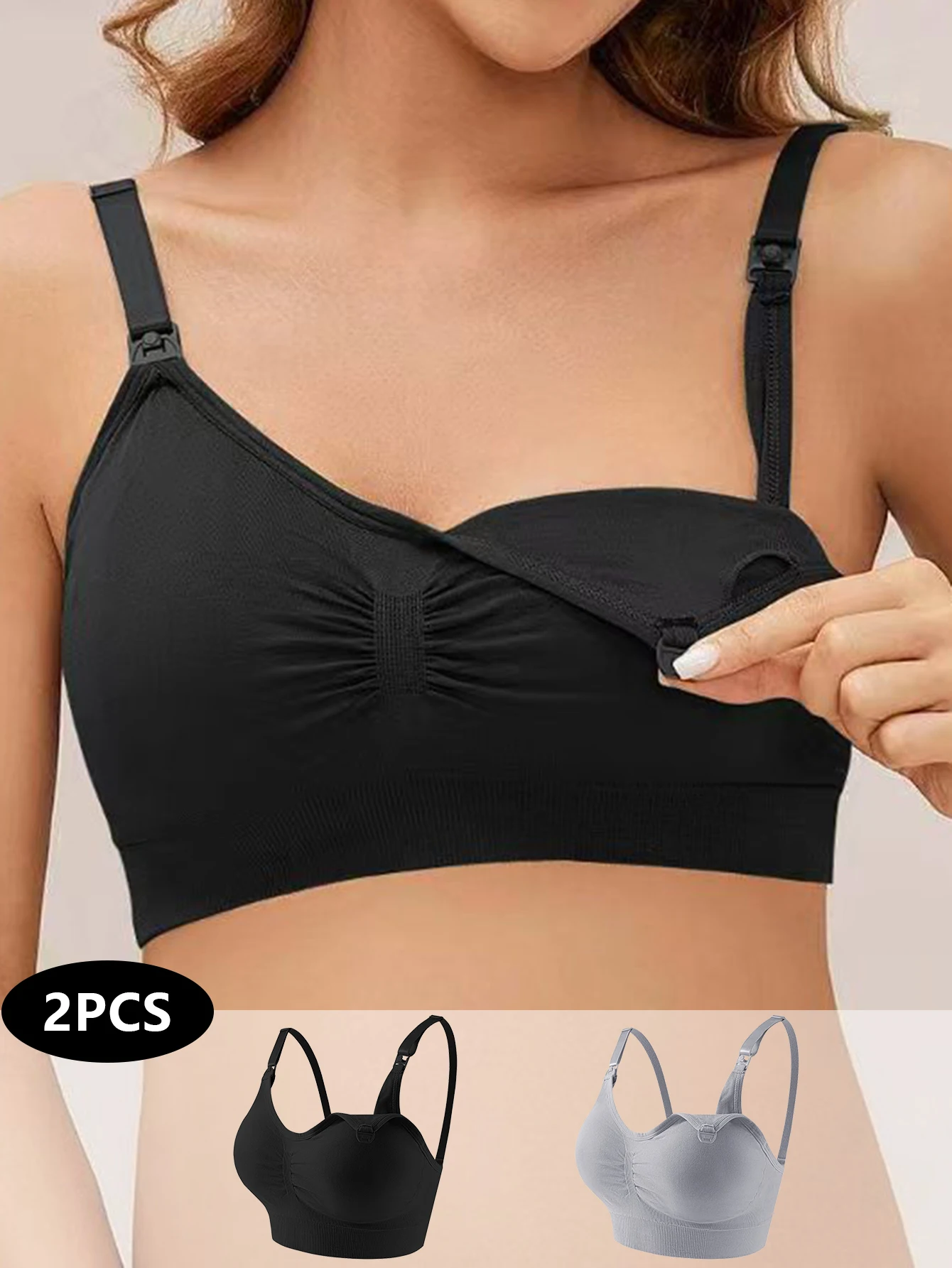 2er-Pack Still-BH für Schwangere mit Schnalle vorne Image