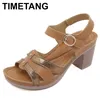 Weibliche Sandale Samt Schuhe Riemchen Absätze große Sommer Clogs Keil Mädchen Wildleder Strand