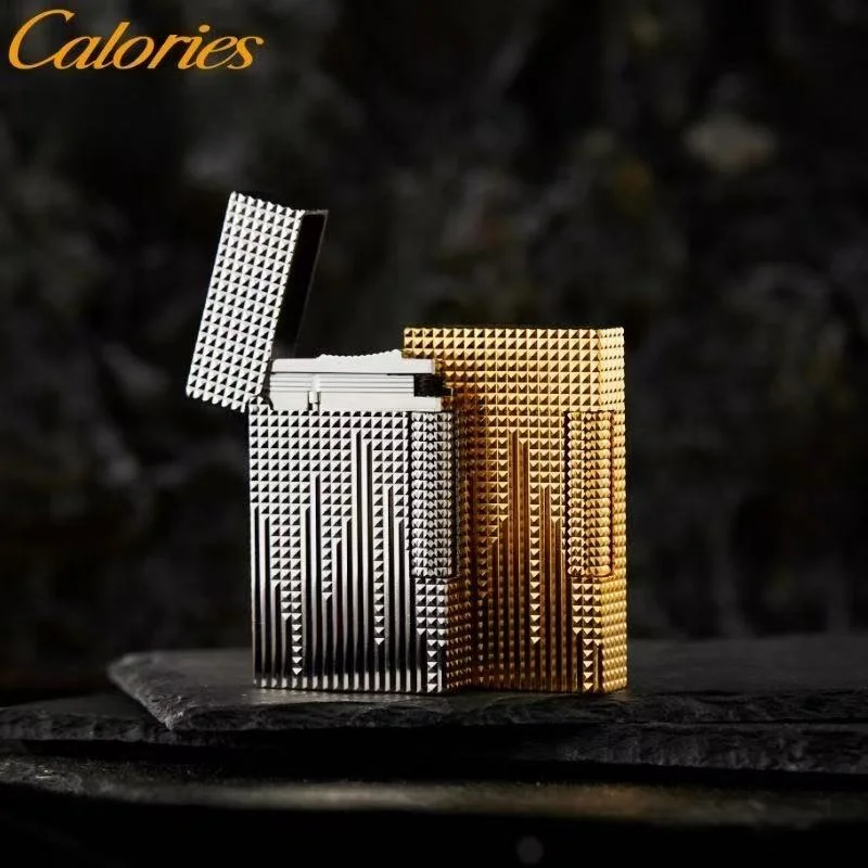 Kalorienreiche tragbare Art-Deco-Feuerzeuge, klassische gravierte Gasfeuerzeuge, klarer Klang, einzigartiges Raucherzubehör, Geburtstagsgeschenk zum Raucher Image