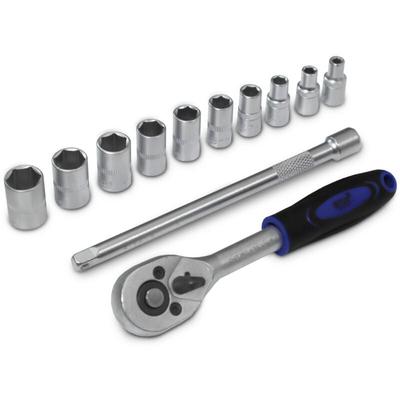 Bituxx - 12 Teiliges Nussatz Sechskant mit 150mm Ratsche 1/4' und 150mm Verlängerung Steck Nüsse Image