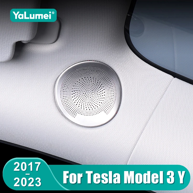 Für Tesla Model Y 2021 2022 2023 2024 Model 3 2017 - 2023 Auto Frontsäule Dach Horn Motorhaube Hochtöner Lautsprecherabdeckung Zubehör Image