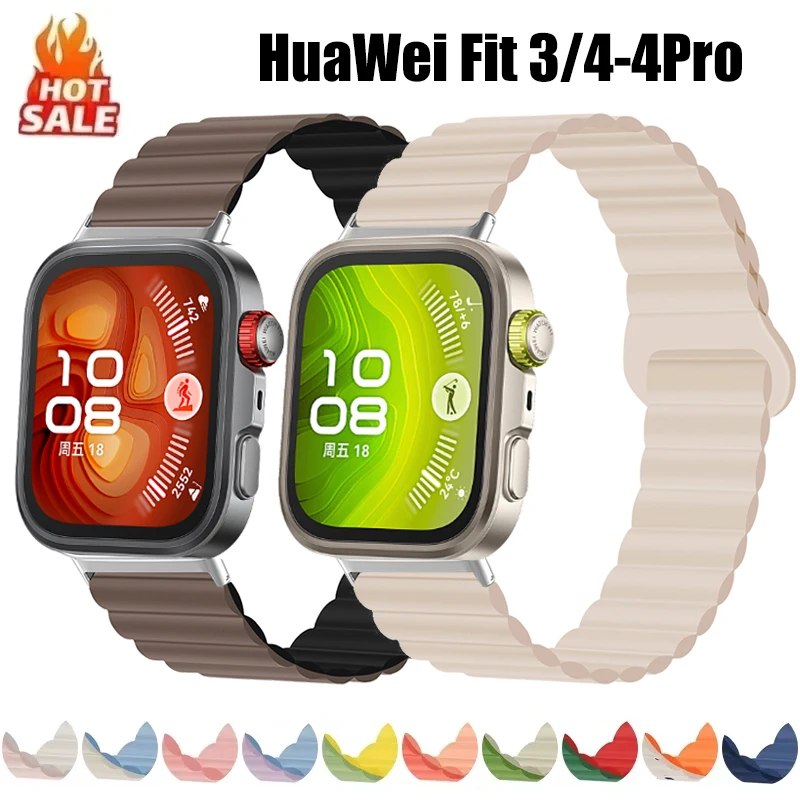 Magnetische Silikon Armband Für Huawei Uhr Fit 4 Pro 3 Sport Loop Band Armband Correa Männer Frauen Armband Für Huawei fit 3 Fit4 Image