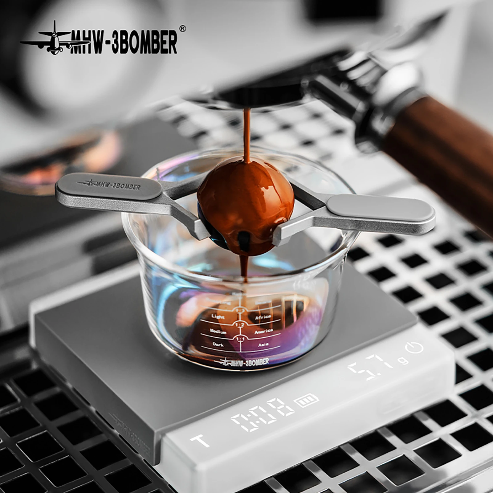 MHW-3BOMBER Glatte Espresso Chilling Ball Stand Espresso Gefrorene Kugel Edelstahl Kaffee Eis Ball Kaffeemaschine Zubehör Image