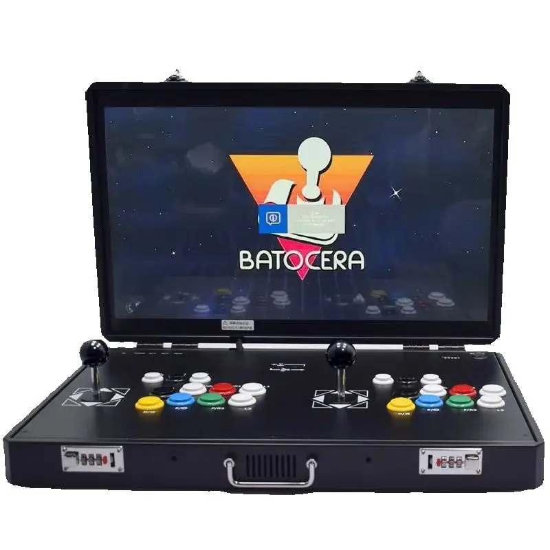 Die 24-Zoll-LCD Raspberry Pi 5B Batocera-Videospielkonsole unterstützt XBOX PS4 enthält 20.000 in 1 Doppel-Joystick-Arcade-Maschine Image