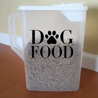 1PC HUND LEBENSMITTEL KATZE LEBENSMITTEL Pfotenabdruck Aufkleber Langlebig für Kunststoff Tiernahrung Aufbewahrungsbehälter Etikett Wasserdichte Aufkleber Image