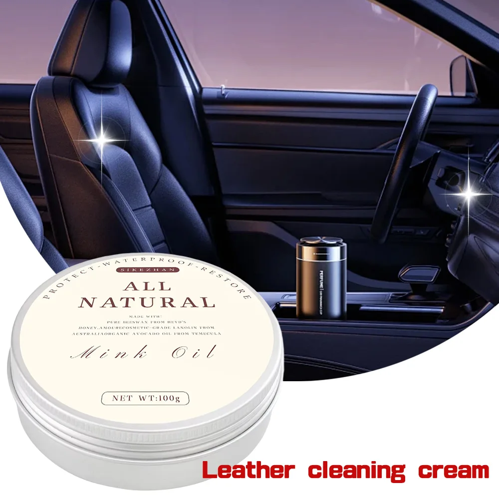 Multifunktionale Lederpflege, Pflegeöl, Reinigungscreme für den Innenraum des Autos, Ledersitz, Sofa, Tasche, Schuhe, Jacke, Pflege, Polieren Image