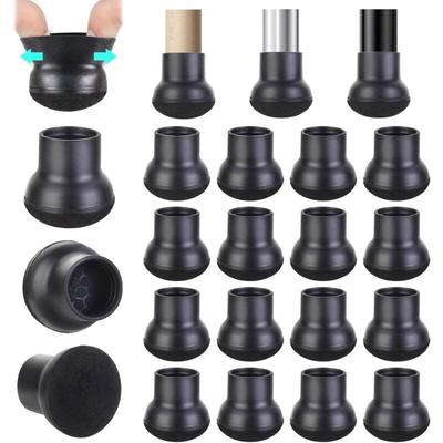 Stuhlbeinschutz, 16 Stück Filz-Stuhlbeinschutz, klein, schwarz, runder Silikon-Stuhlbeinschutz, Image